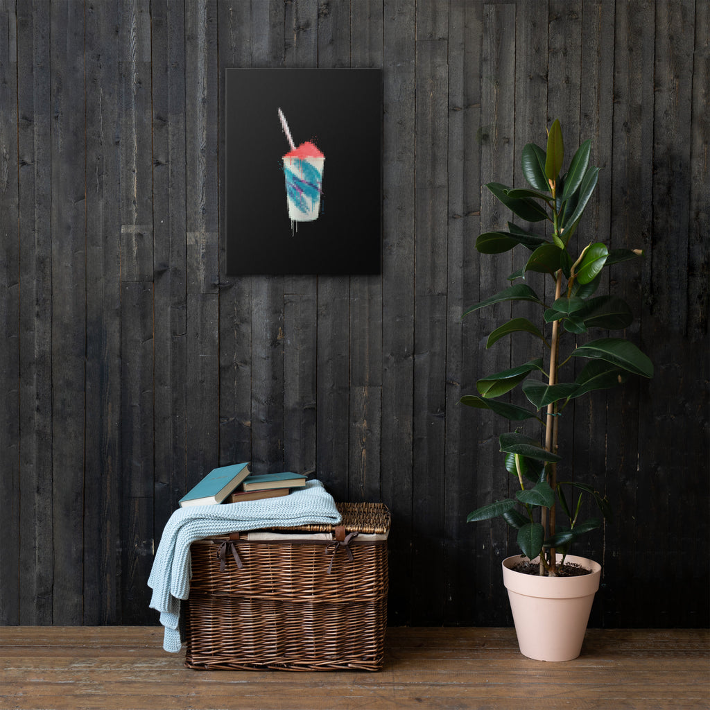 13th & Oregon water ice canvas art displayed in interior setting
