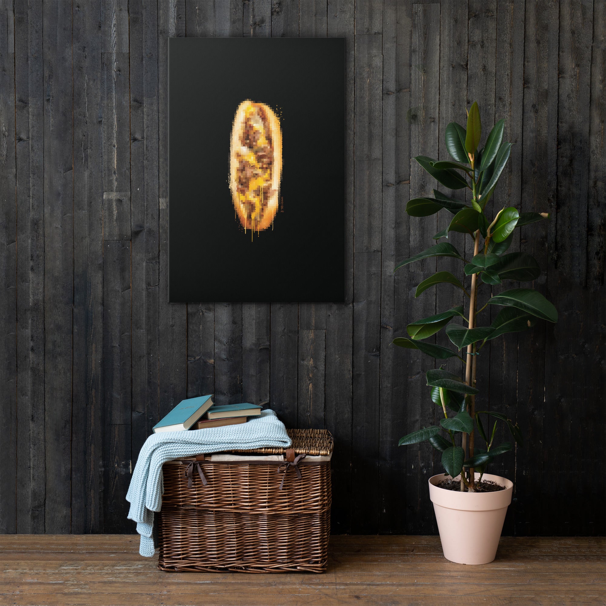 9th & Passyunk cheesesteak canvas art displayed in interior setting