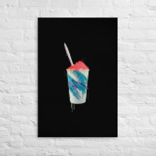 13th & Oregon Philadelphia water ice canvas art by Ted Mininni displayed on white brick wall